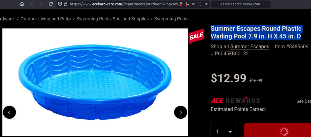 Ace Hardware - Wading Pool - Summer Escapes (brand)