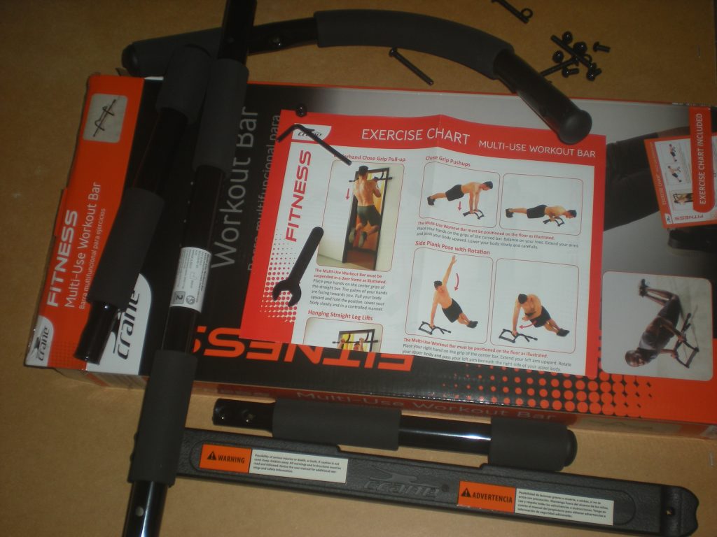 This is the workout exercise bar not yet assembled. I use it for exercising during Lent.