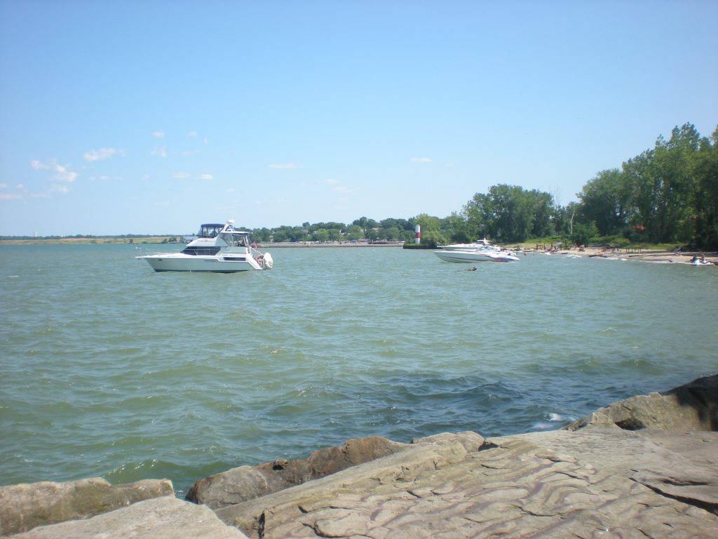 Fairport Harbor West Breakwater lighthouse, east side looking at Fairport Harbor