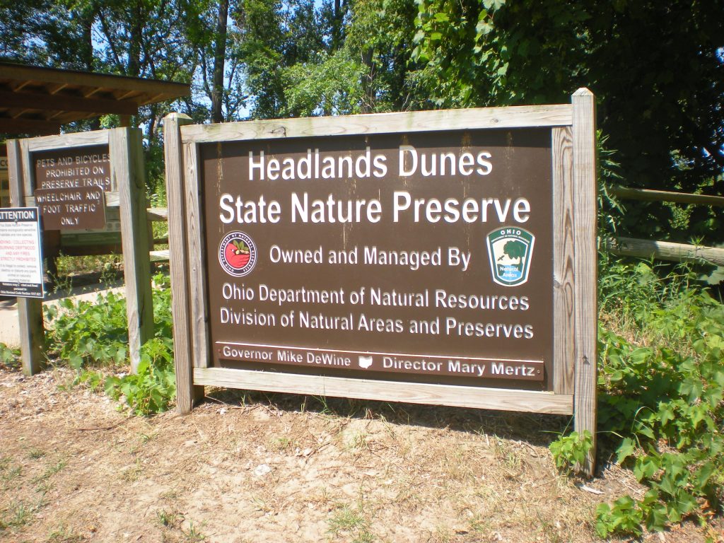 Headlands Beach Sand Dunes Nature Preserve Sign