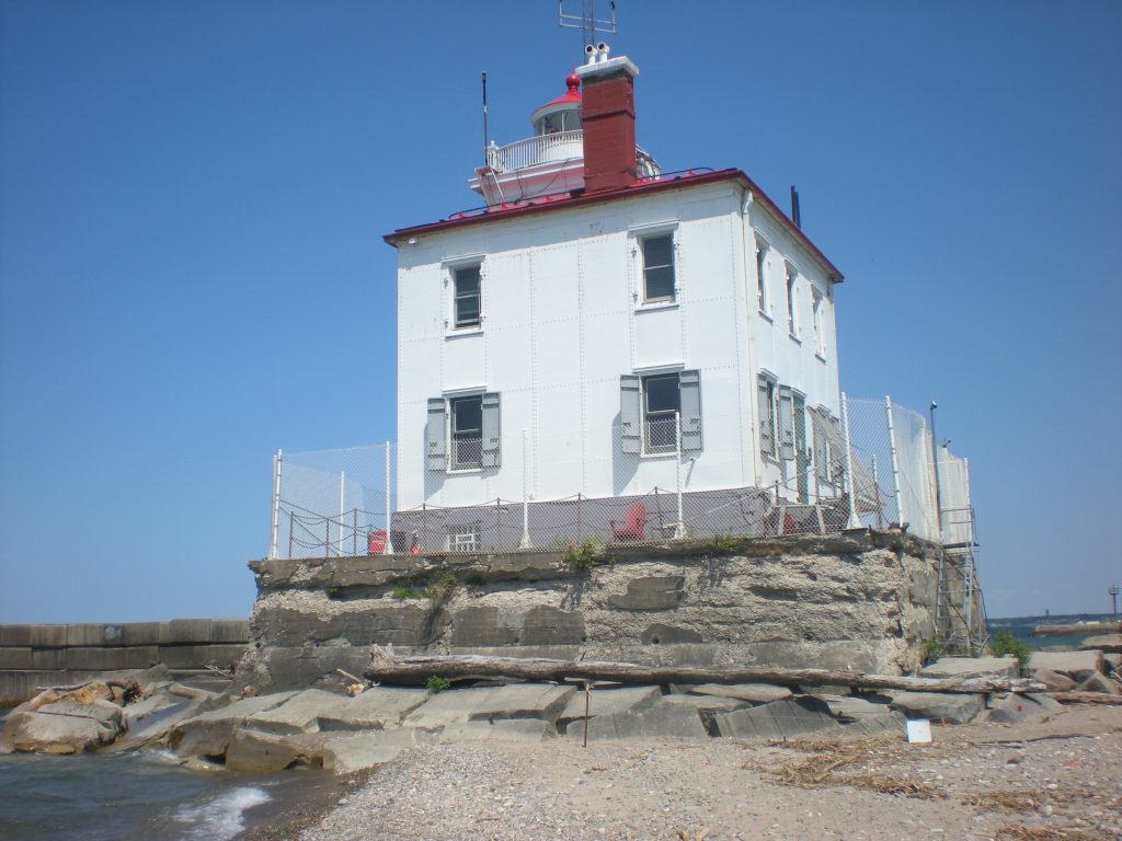 Fairport Harbor West Breakwater lighthouse, west side view.