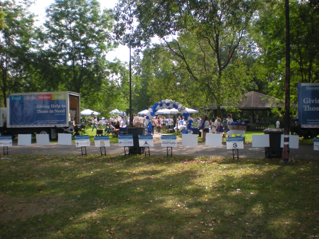 St. Vincent de Paul's Friends of the Poor Walk/Run entrance at Perkins Park.