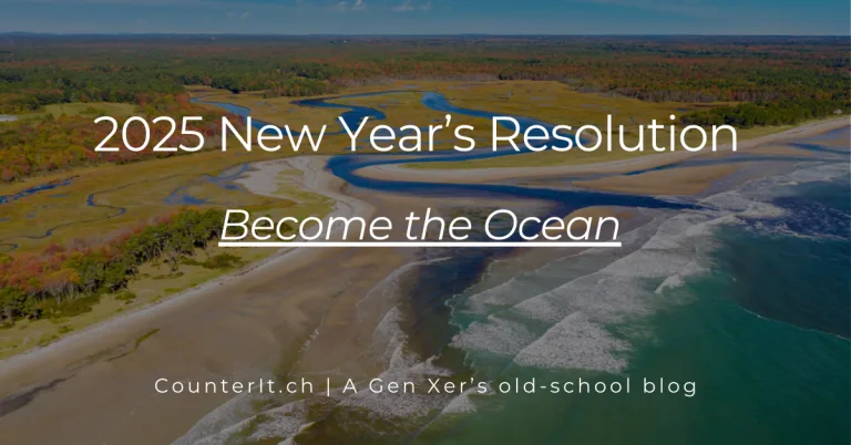 2025 New Year’s Resolution: Become the Ocean Cover Image showing a landscape with an estuary: a river flowing into the ocean. It represents my 2025 New Year's Resolution to "Become the Ocean," which is a reference to the poem, "Fear," by Khalil Gibran.