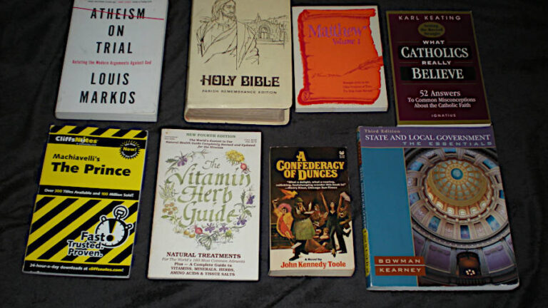 Got 8 Books for $2 at Menagerie by AWL, a Local Nonprofit Thrift Store Eight books from the Menagerie by AWL thrift shop in Niles, Ohio.